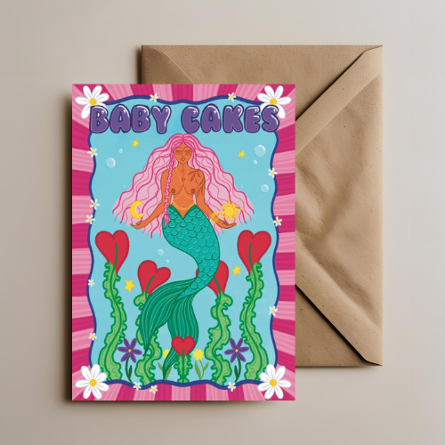 Babycakes Mermaid Greetings Card