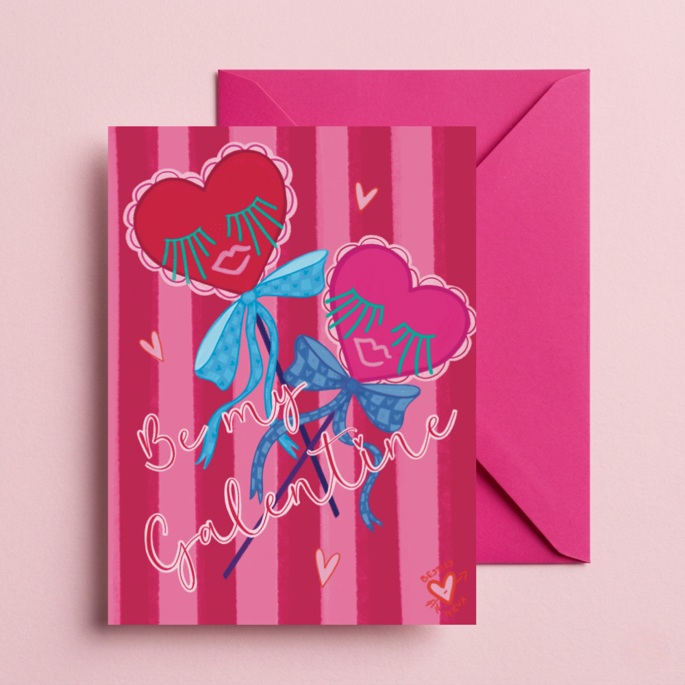 Galentine's Day Lollipop Greeting Card | Fun Gift for Best Friend