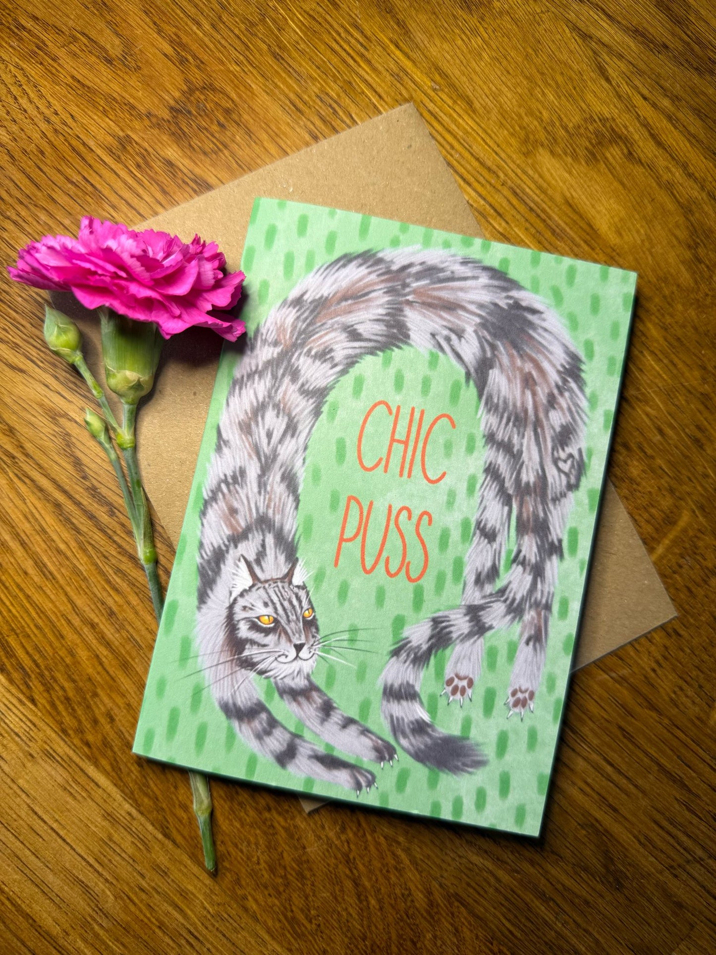 Chic Puss Greetings Card