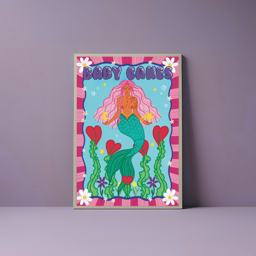 Babycakes Mermaid Art Print | A4 & A3