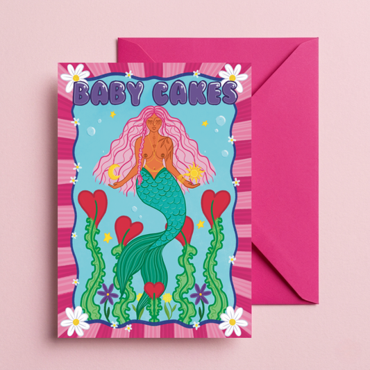 Babycakes Mermaid Greetings Card
