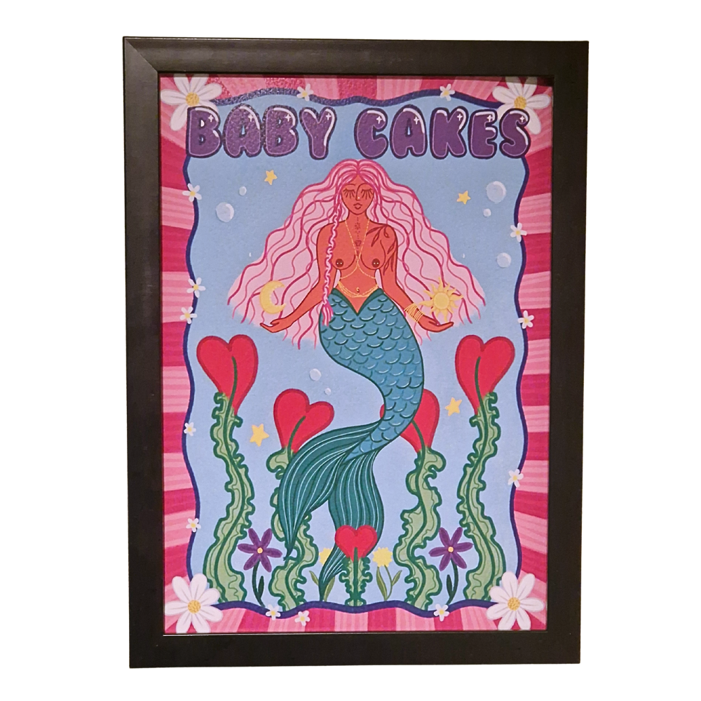 Babycakes Mermaid Art Print | A4 & A3