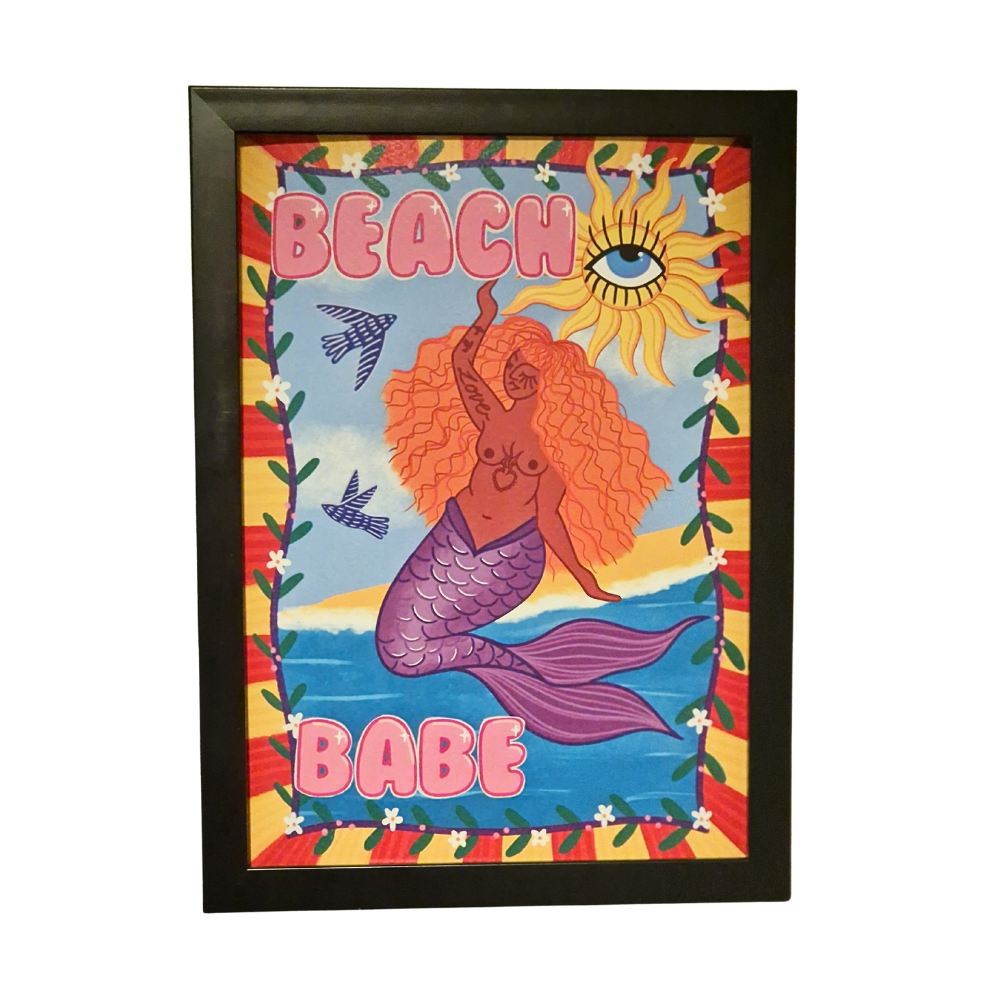Beach Babe Mermaid Art Print | A4 & A3