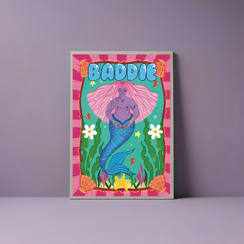 Baddie Mermaid Art Print | A4 & A3