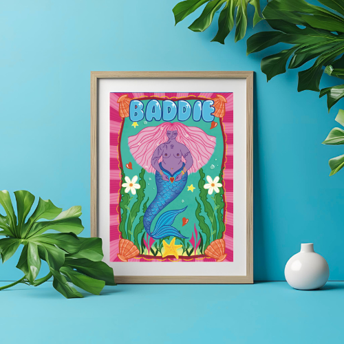 Baddie Mermaid Art Print | A4 & A3