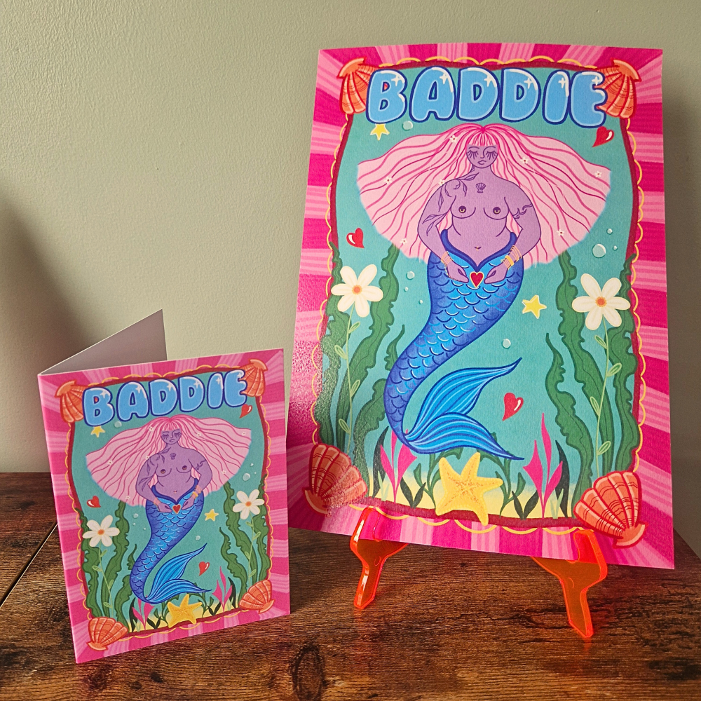 Baddie Mermaid Art Print | A4 & A3