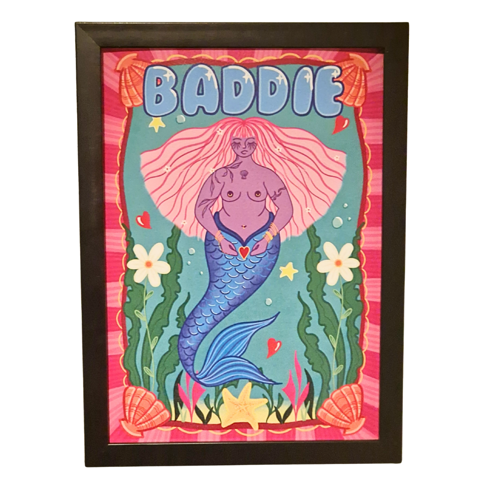 Baddie Mermaid Art Print | A4 & A3