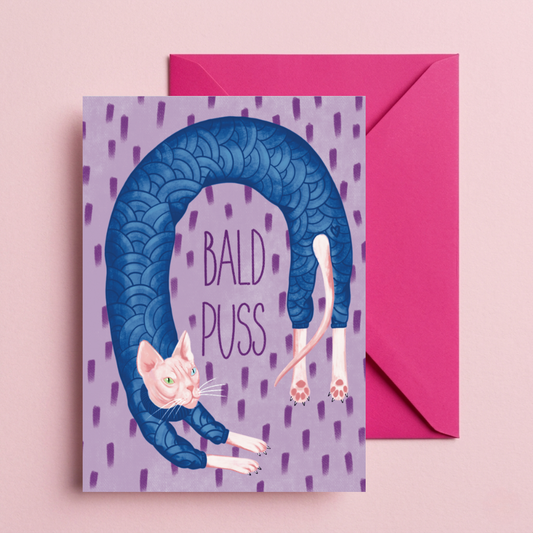 Bald Puss Greetings Card