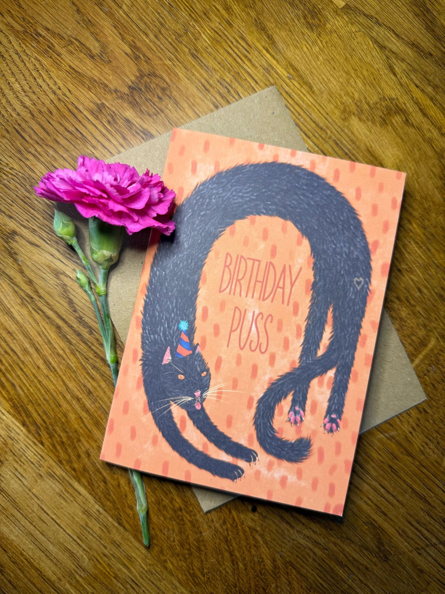 Birthday Puss Greetings Card