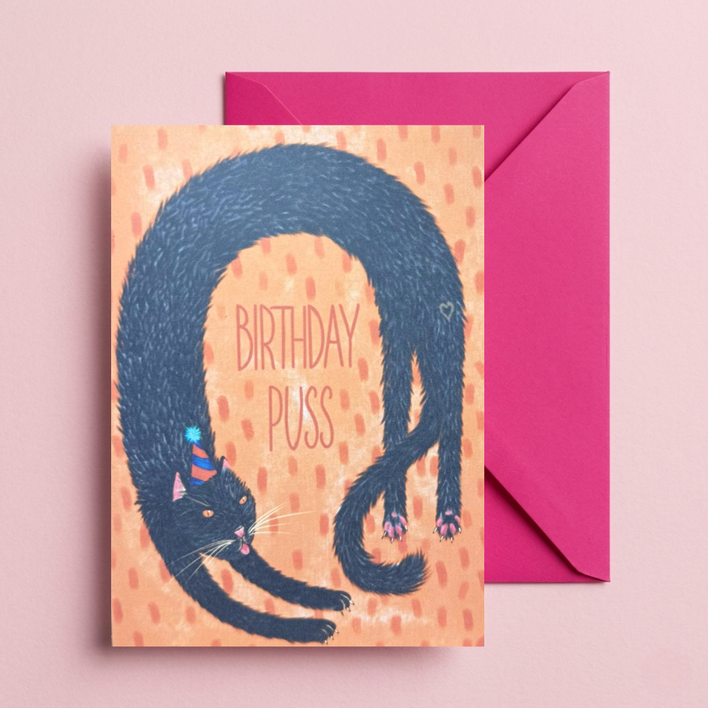 Birthday Puss Greetings Card