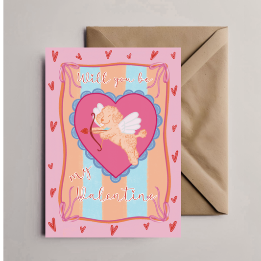 Dog Cupid Valentines Card
