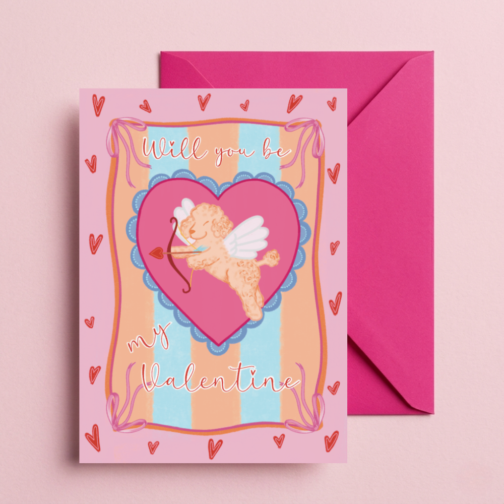 Dog Cupid Valentines Card