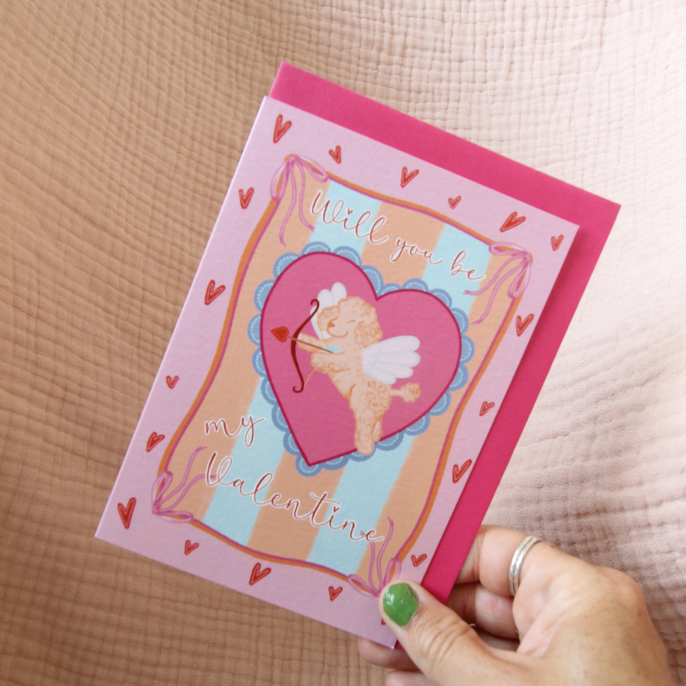 Dog Cupid Valentines Card