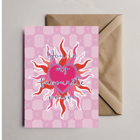 You’re My Favorite Person" Greeting Card | Sun & Heart Sentimental Love Card