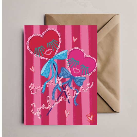 Galentine's Day Lollipop Greeting Card | Fun Gift for Best Friend