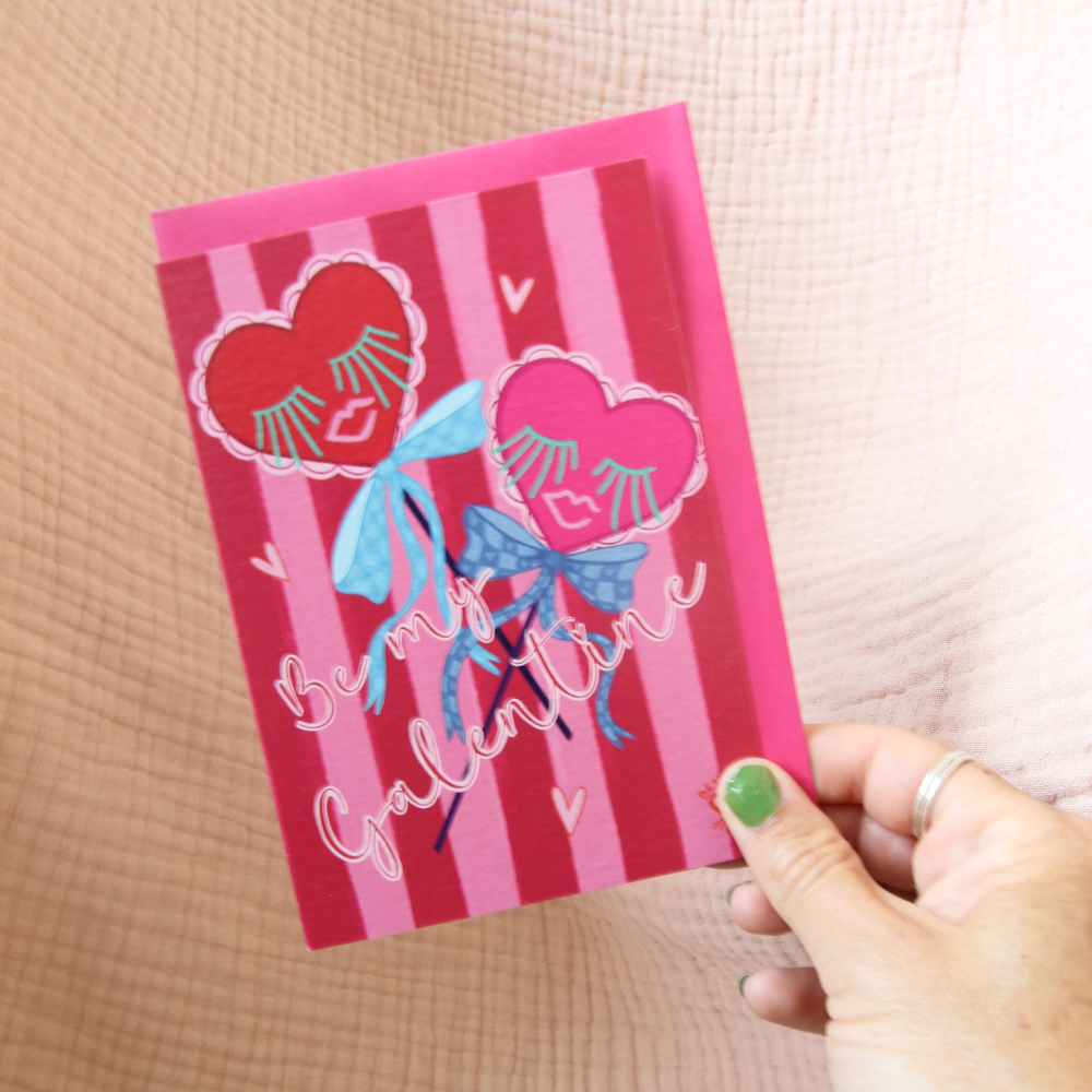 Galentine's Day Lollipop Greeting Card | Fun Gift for Best Friend
