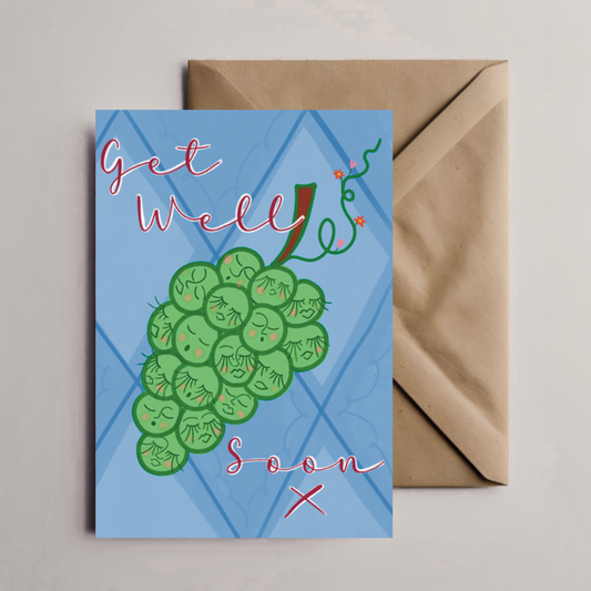 Get Well Soon Greeting Card | Whimsical Grapes Recovery & Comfort Card