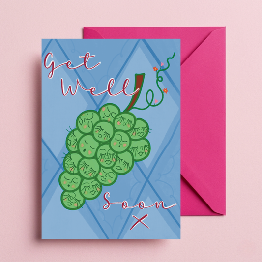 Get Well Soon Greeting Card | Whimsical Grapes Recovery & Comfort Card