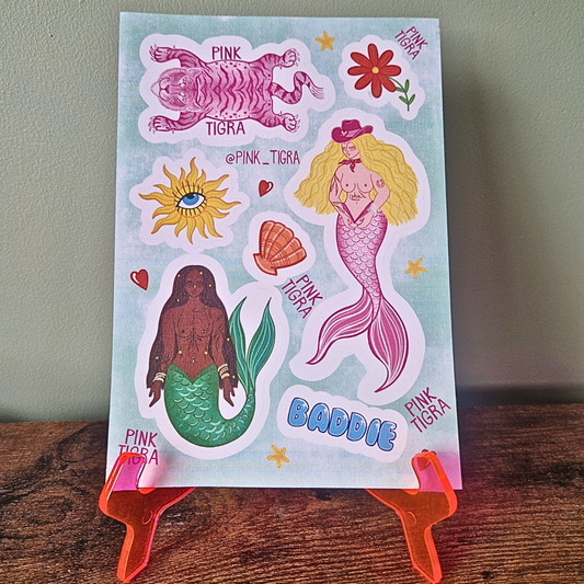 Mermaids A5 Sticker Sheet