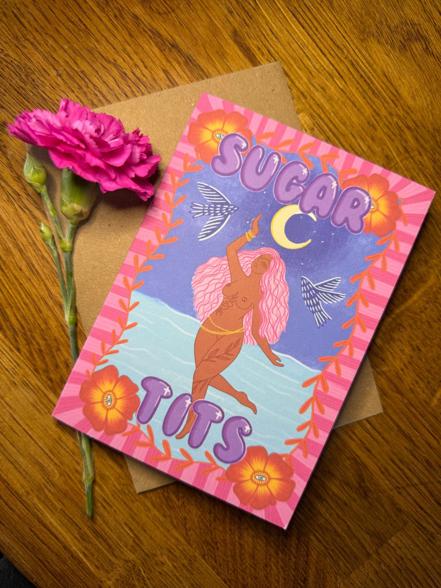 Sugar Tits Greetings Card