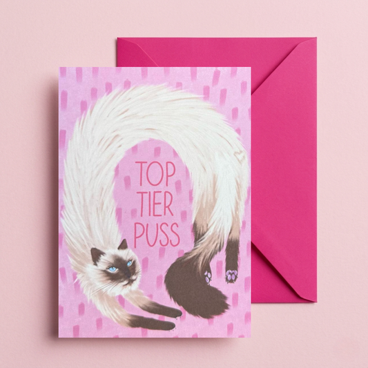 Top Tier Puss Greetings Card