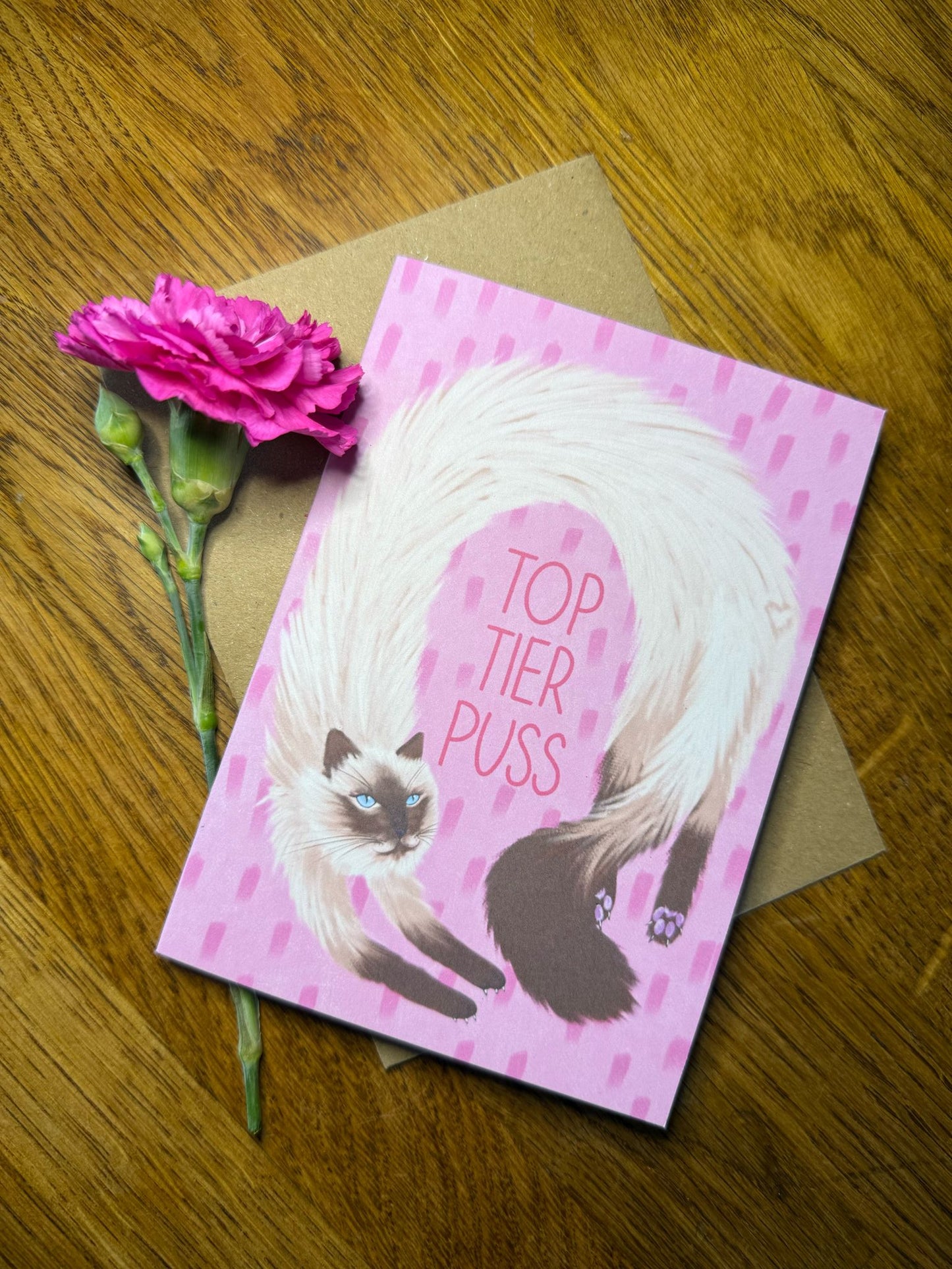 Top Tier Puss Greetings Card